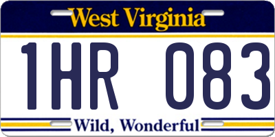 WV license plate 1HR083