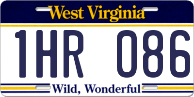 WV license plate 1HR086