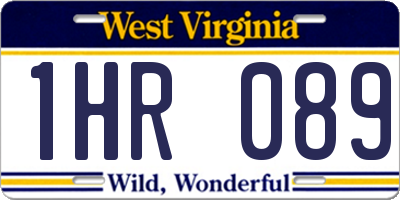 WV license plate 1HR089