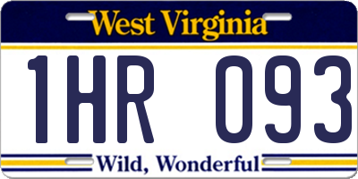 WV license plate 1HR093