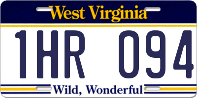 WV license plate 1HR094