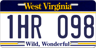 WV license plate 1HR098