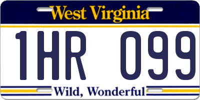 WV license plate 1HR099