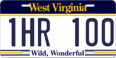 WV license plate 1HR100