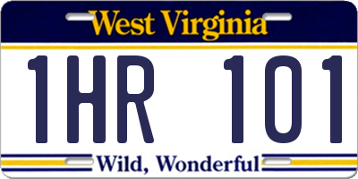 WV license plate 1HR101