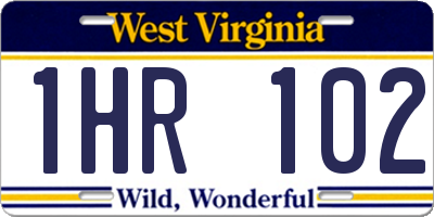 WV license plate 1HR102