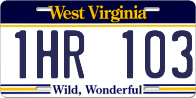WV license plate 1HR103