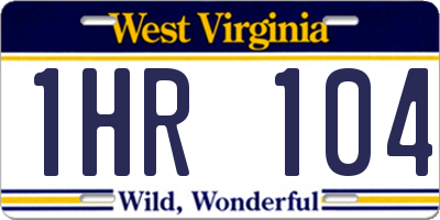 WV license plate 1HR104