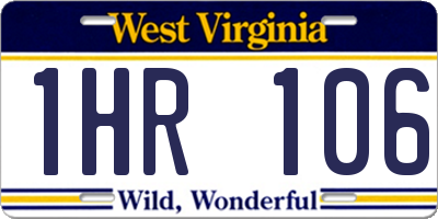 WV license plate 1HR106