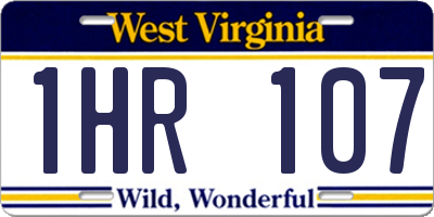 WV license plate 1HR107