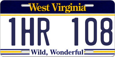 WV license plate 1HR108