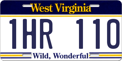 WV license plate 1HR110