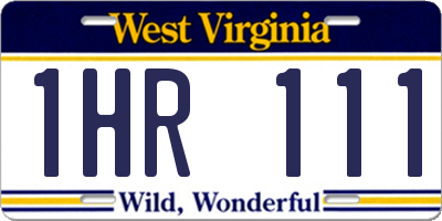 WV license plate 1HR111