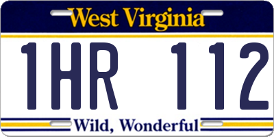 WV license plate 1HR112