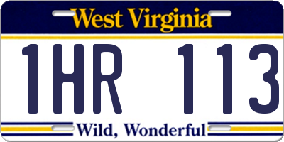 WV license plate 1HR113