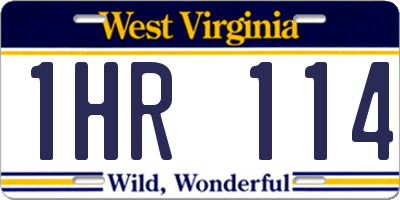 WV license plate 1HR114
