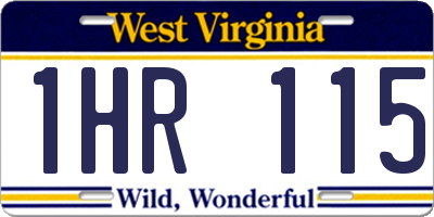 WV license plate 1HR115
