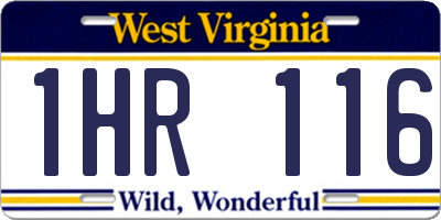 WV license plate 1HR116