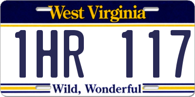 WV license plate 1HR117