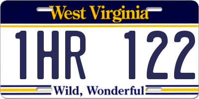 WV license plate 1HR122