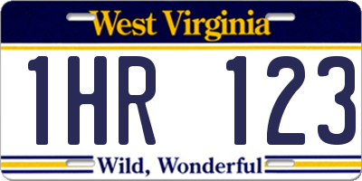 WV license plate 1HR123