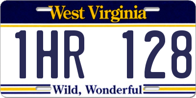 WV license plate 1HR128