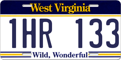 WV license plate 1HR133