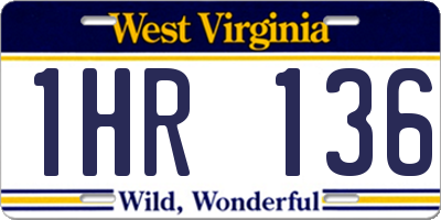 WV license plate 1HR136