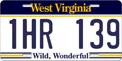 WV license plate 1HR139