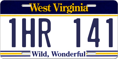 WV license plate 1HR141