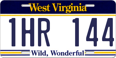 WV license plate 1HR144