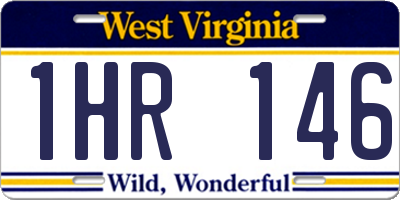 WV license plate 1HR146