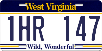 WV license plate 1HR147