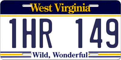 WV license plate 1HR149