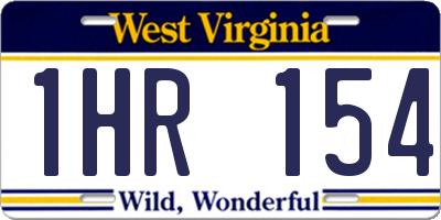 WV license plate 1HR154