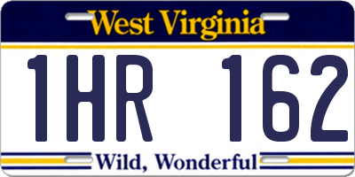 WV license plate 1HR162