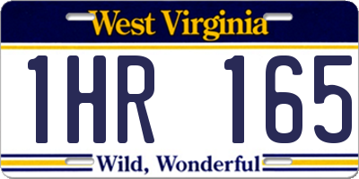 WV license plate 1HR165