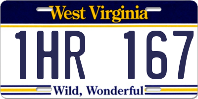 WV license plate 1HR167