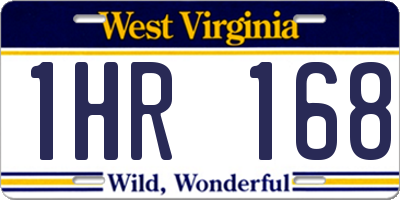 WV license plate 1HR168
