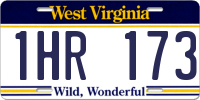 WV license plate 1HR173