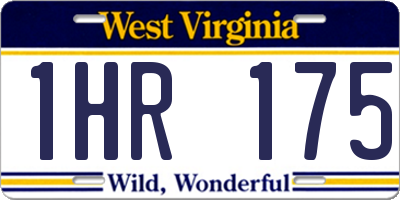 WV license plate 1HR175