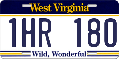 WV license plate 1HR180