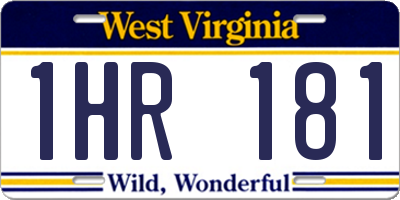 WV license plate 1HR181
