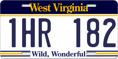 WV license plate 1HR182