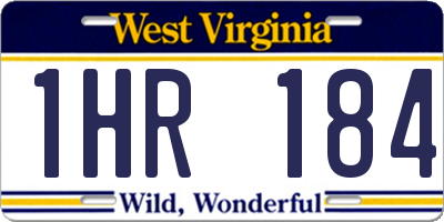 WV license plate 1HR184