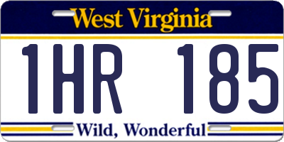 WV license plate 1HR185