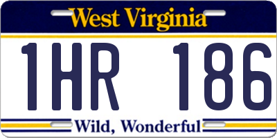 WV license plate 1HR186