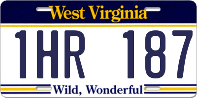 WV license plate 1HR187