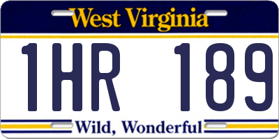 WV license plate 1HR189