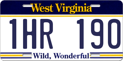 WV license plate 1HR190